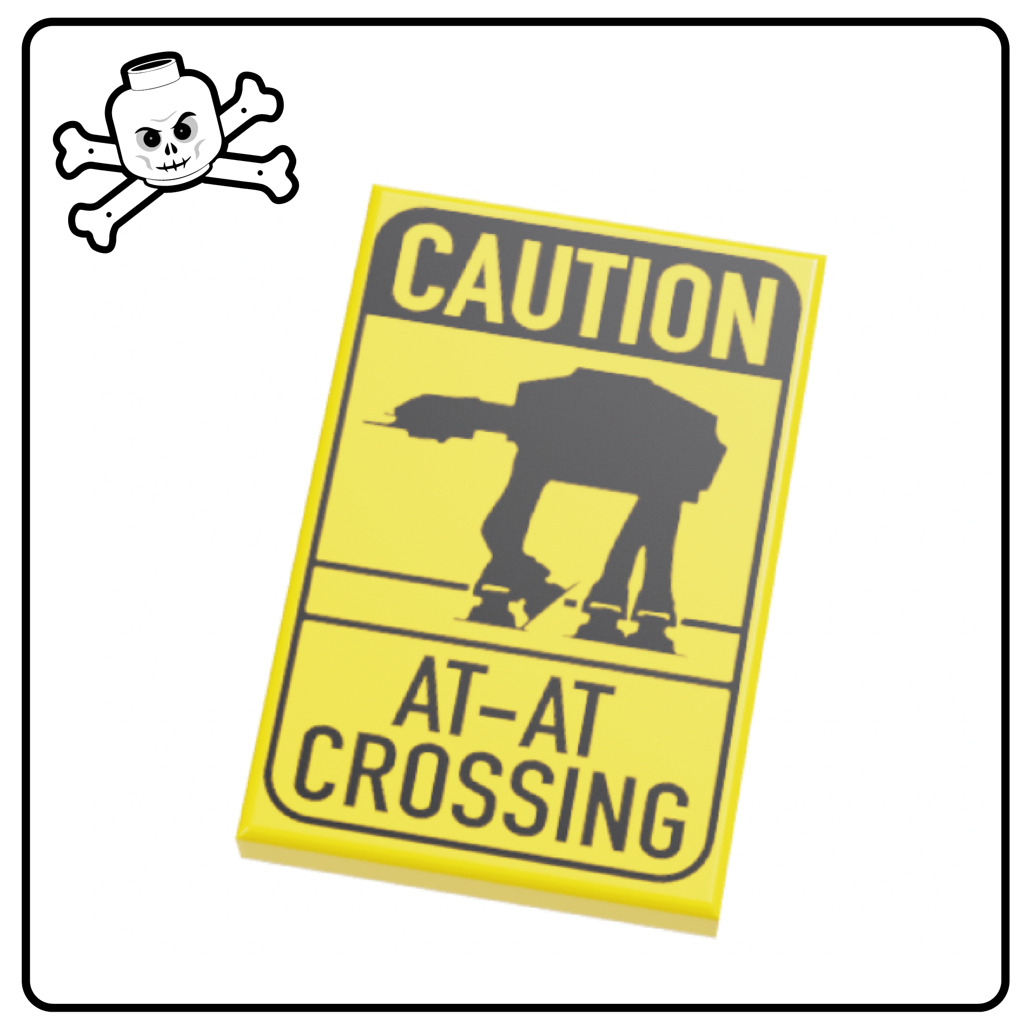 LEGO® 2x3 Tile CAUTION AT-AT Crossing yellow